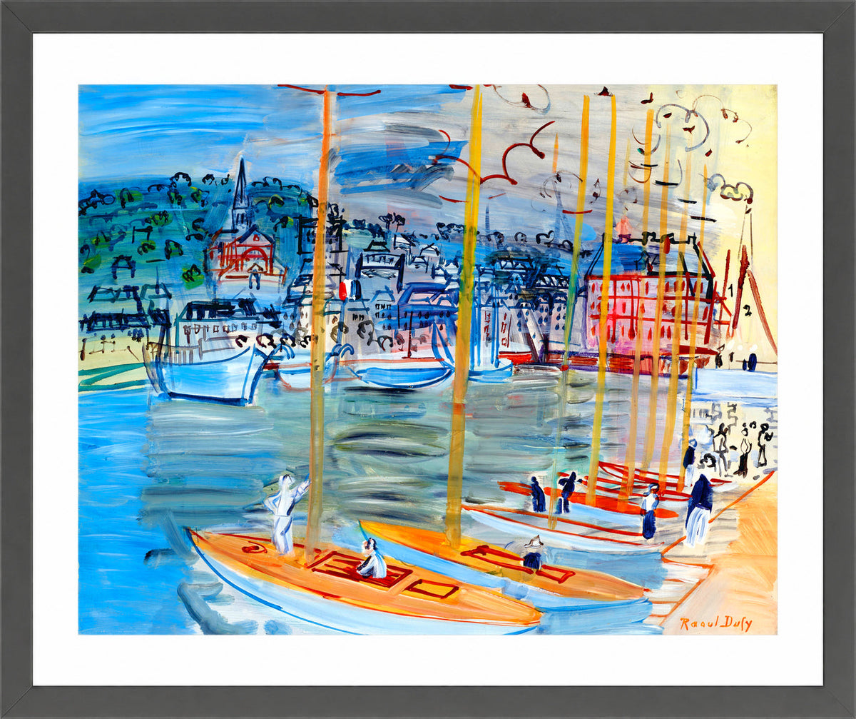 Raoul Dufy Print, 055 Le bassin de Deauville (1938)_10x8 in a dark grey frame