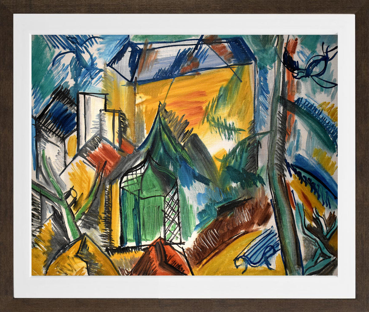 Raoul Dufy Print, 060 Le jardin abandonné (1945)_10x8 in a brown frame