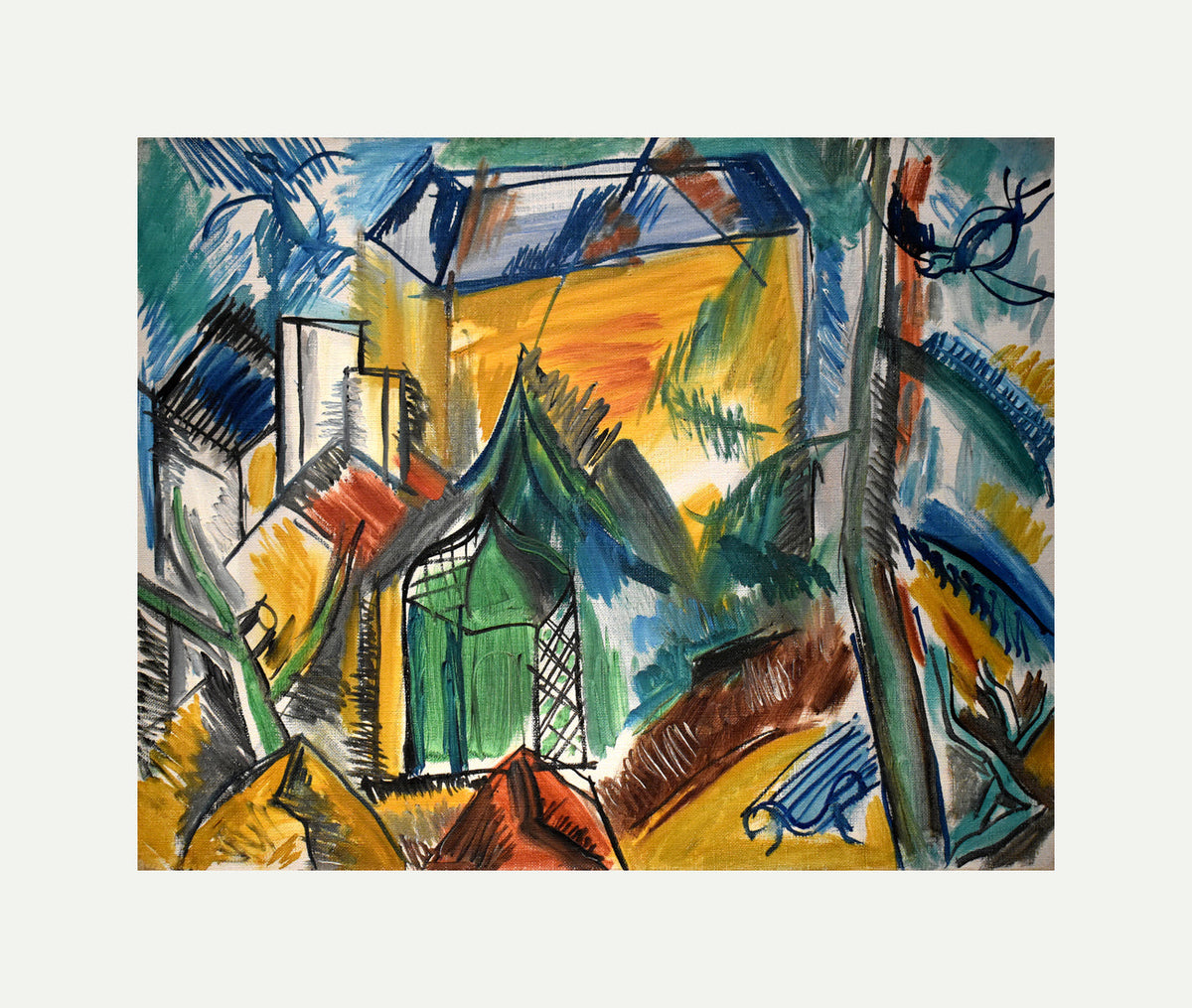 Raoul Dufy Print, 060 Le jardin abandonné (1945)_10x8 with an off-white border for rolled canvas