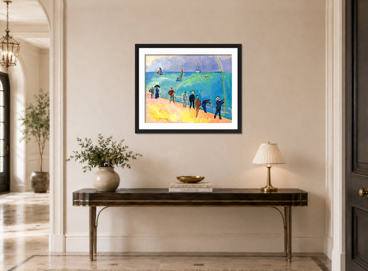 Raoul Dufy Print, 065 LES PÊCHEURS (1907)_10x8 displayed above a console table