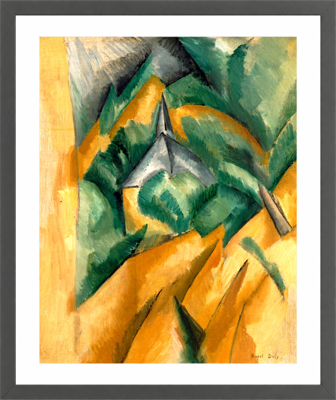 Raoul Dufy Print, 067 L'Estaque (1908)_10x8 in a dark grey frame