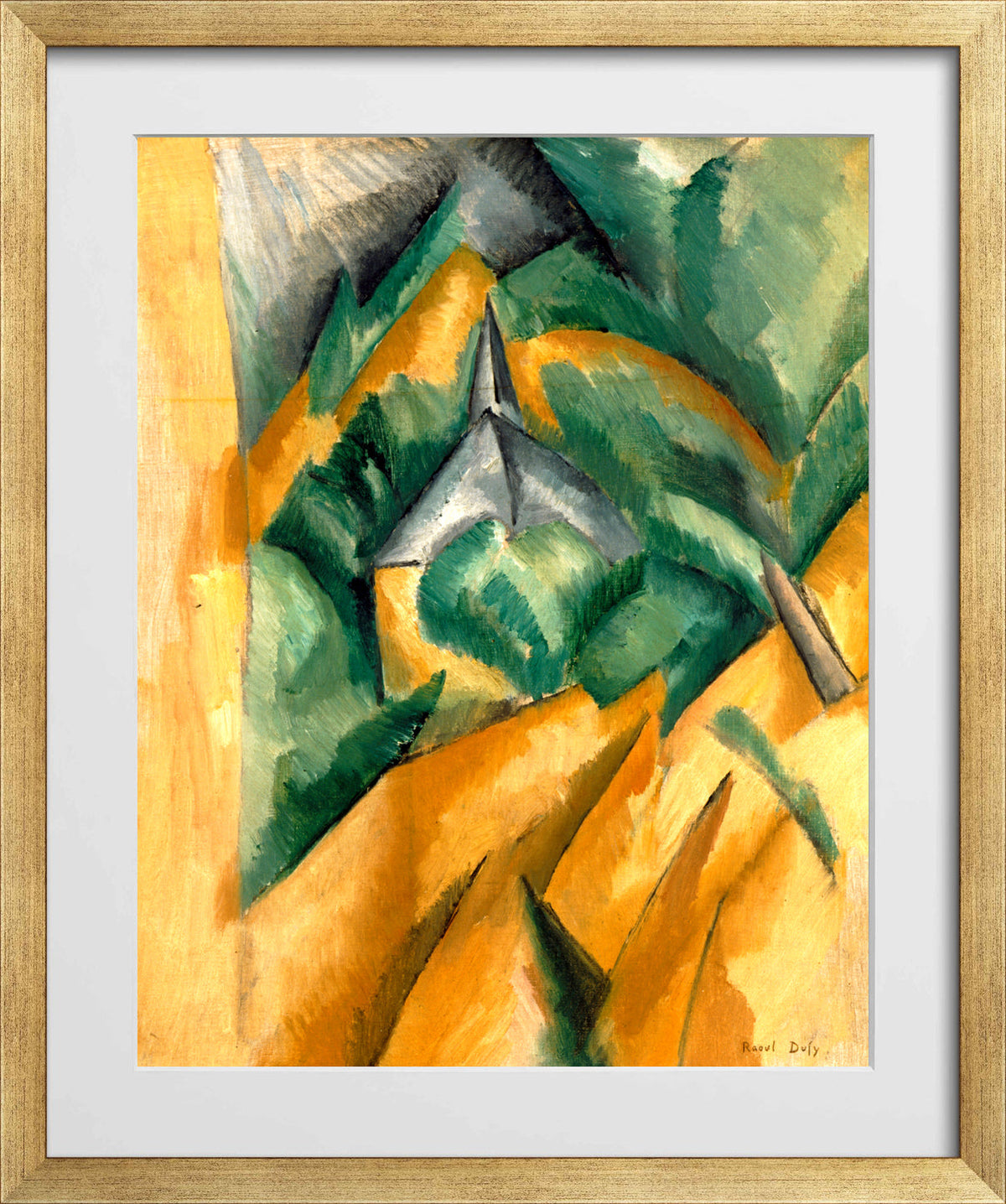 Raoul Dufy Print, 067 L'Estaque (1908)_10x8 in a gold frame