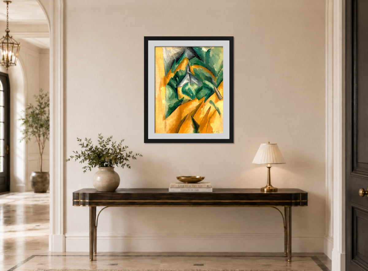 Raoul Dufy Print, 067 L'Estaque (1908)_10x8 displayed above a console table