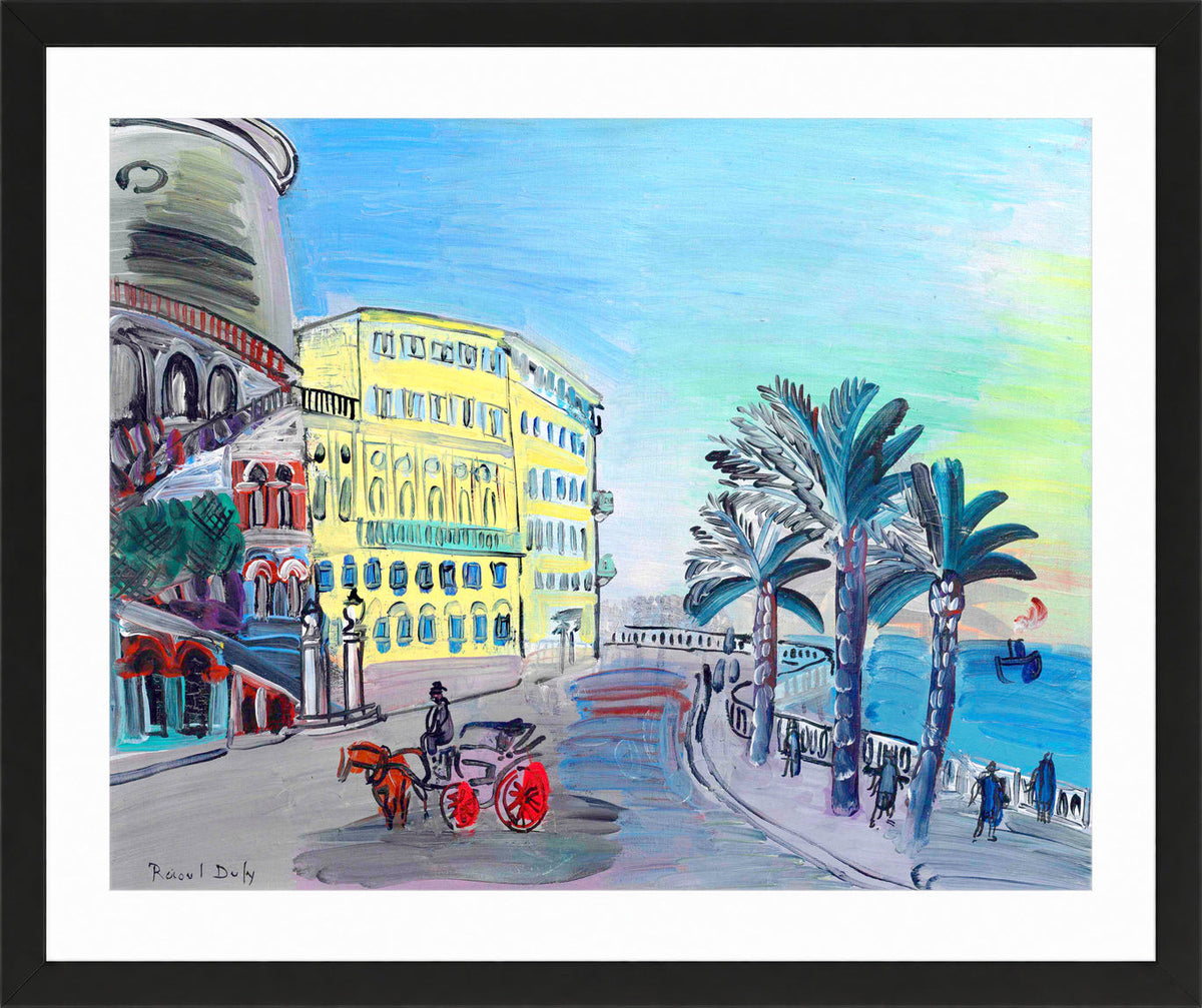 Raoul Dufy Print, 068 L'Hôtel Suisse à Nice et le tournant de Rauba Capeu (1927)_10x8 in a black frame