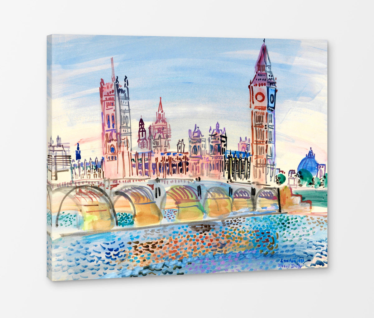 Raoul Dufy Print, 070 London Houses of Parliament (1930)_10x8 as a ready-to-hang canvas panel