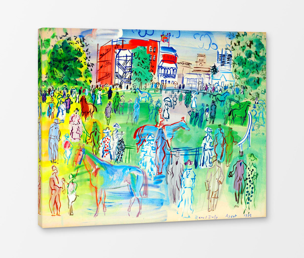 Raoul Dufy Print, 082 Paddock et turfistes à Ascot (1935)_10x8 as a ready-to-hang canvas panel