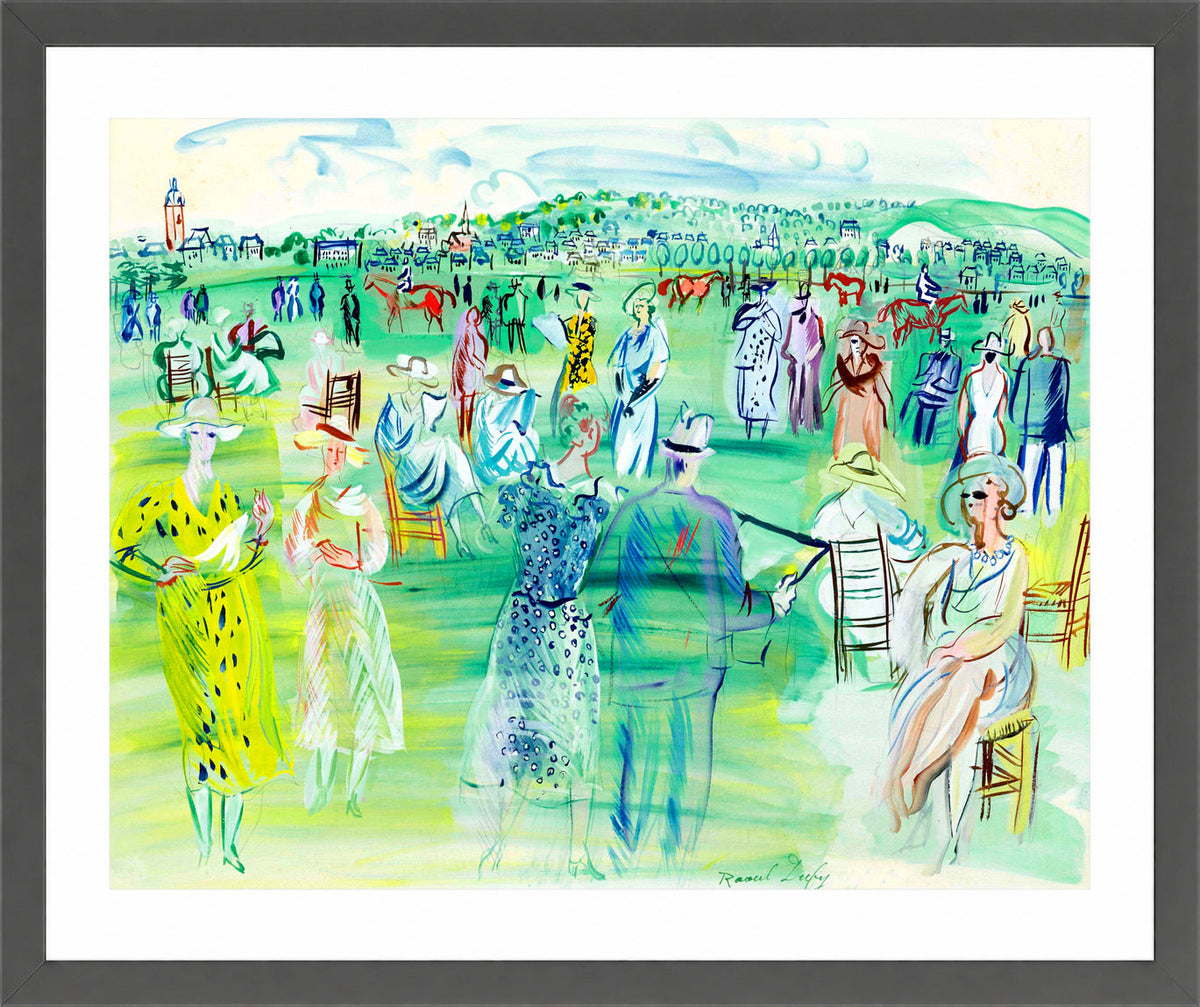 Raoul Dufy Print, 087 Poiret's mannequins in Deauville (1941)_10x8 in a dark grey frame