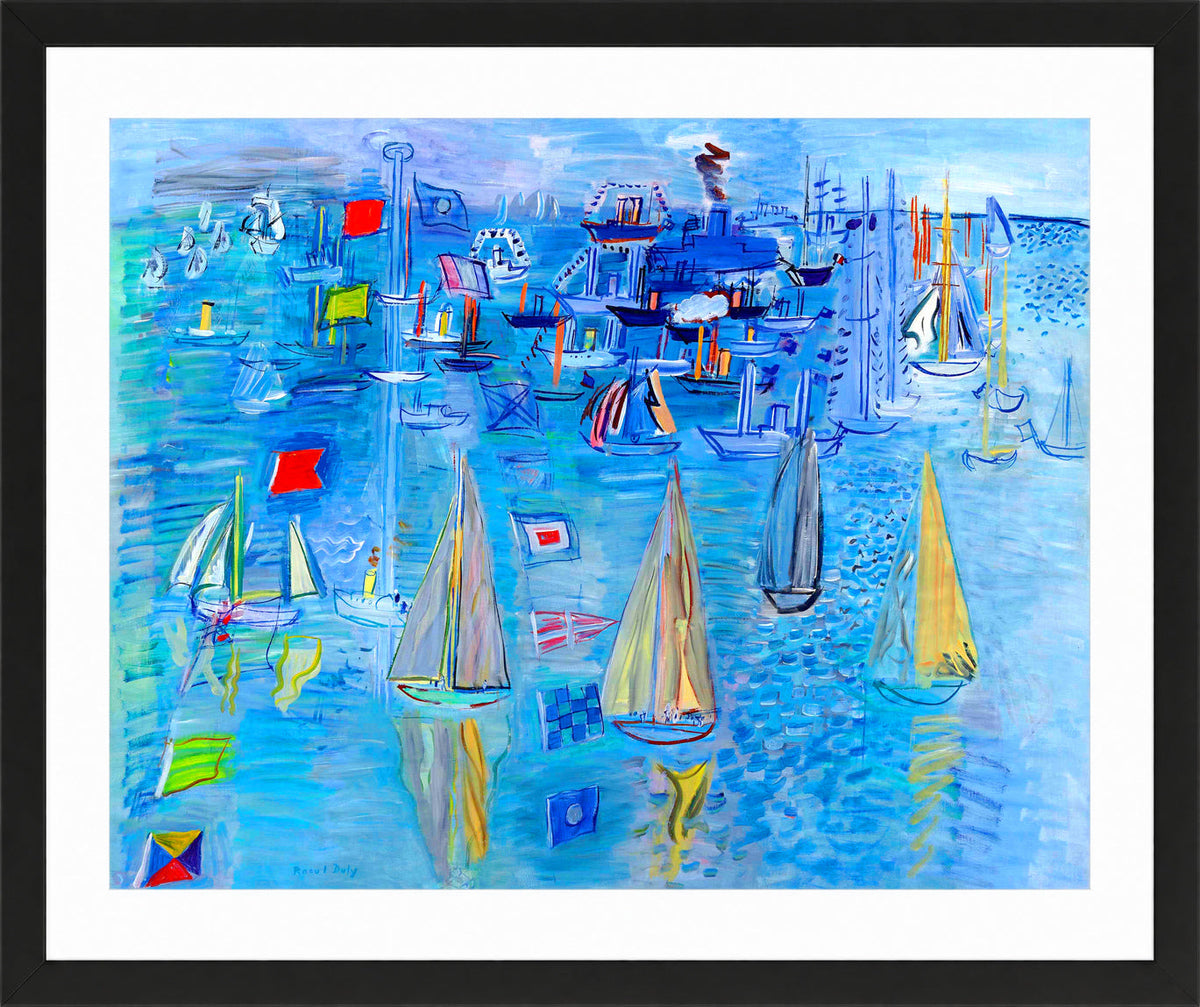 Raoul Dufy Print, 090 Régates à Cowes (1930)_10x8 in a black frame