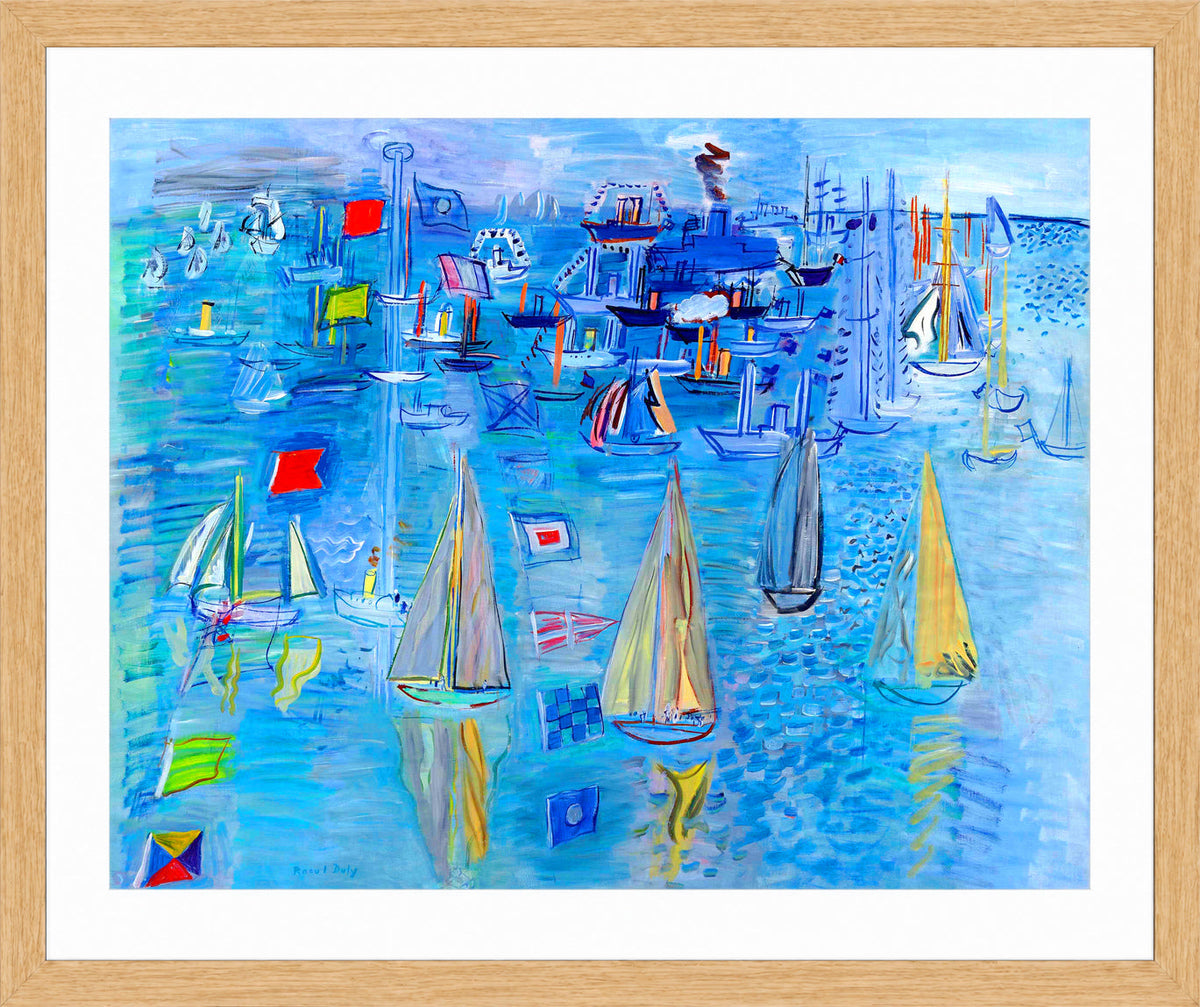 Raoul Dufy Print, 090 Régates à Cowes (1930)_10x8 in an oak frame