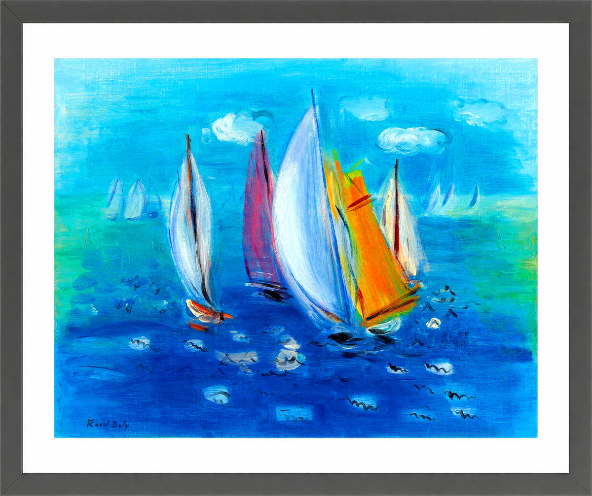 Raoul Dufy Print, 092 Régates des six mètres_10x8 in a dark grey frame
