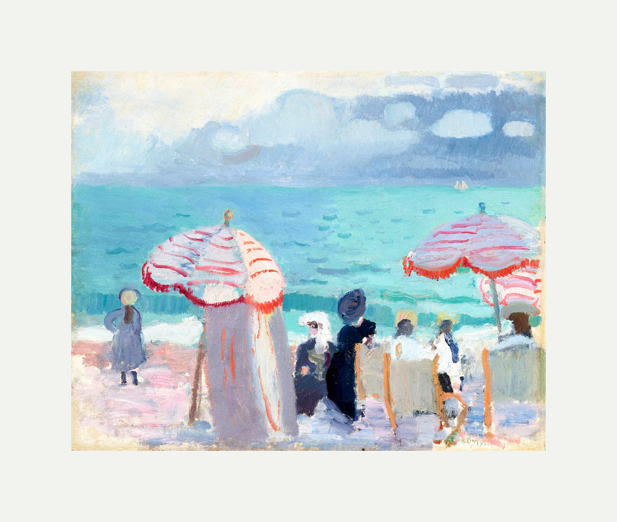 Raoul Dufy Print, 117 The Parasols (1905)_10x8 with an off-white border for rolled canvas