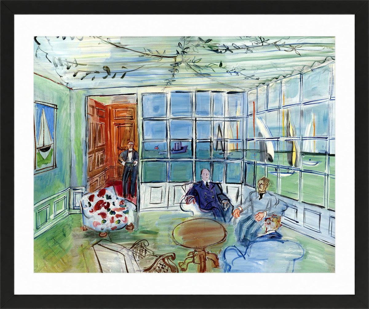 Raoul Dufy Print, 123 The Royal Yacht Squadron, Cowes, Isle of Wight_10x8 in a black frame