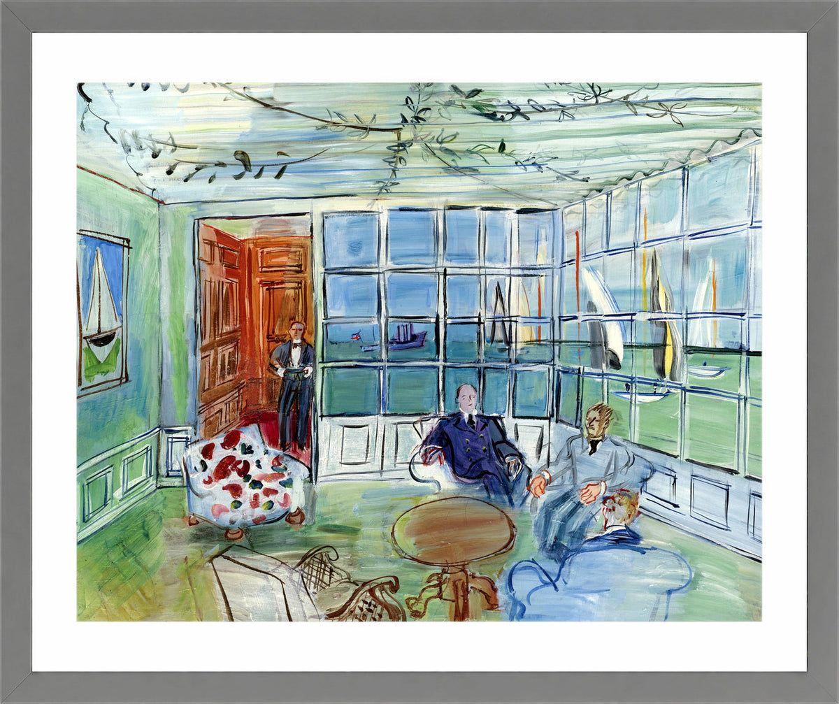 Raoul Dufy Print, 123 The Royal Yacht Squadron, Cowes, Isle of Wight_10x8 in a light grey frame