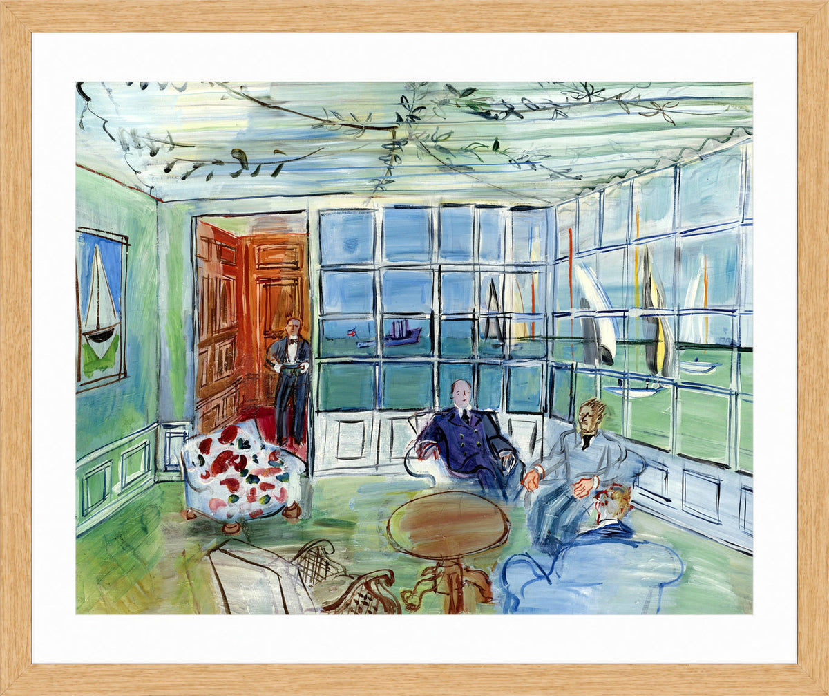 Raoul Dufy Print, 123 The Royal Yacht Squadron, Cowes, Isle of Wight_10x8 in an oak frame