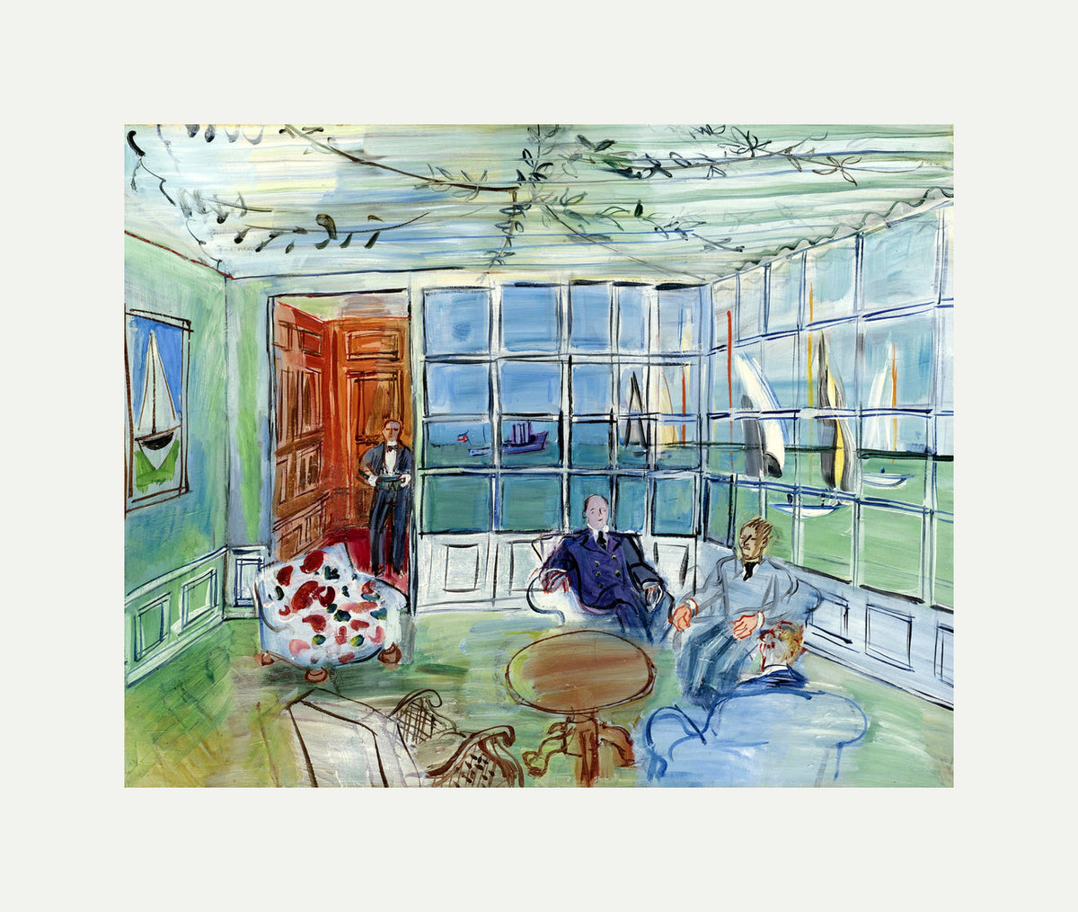 Raoul Dufy Print, 123 The Royal Yacht Squadron, Cowes, Isle of Wight_10x8 with an off-white border for rolled canvas
