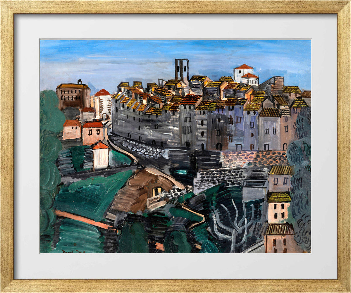 Raoul Dufy Print, 130 Vence_10x8 in a gold frame