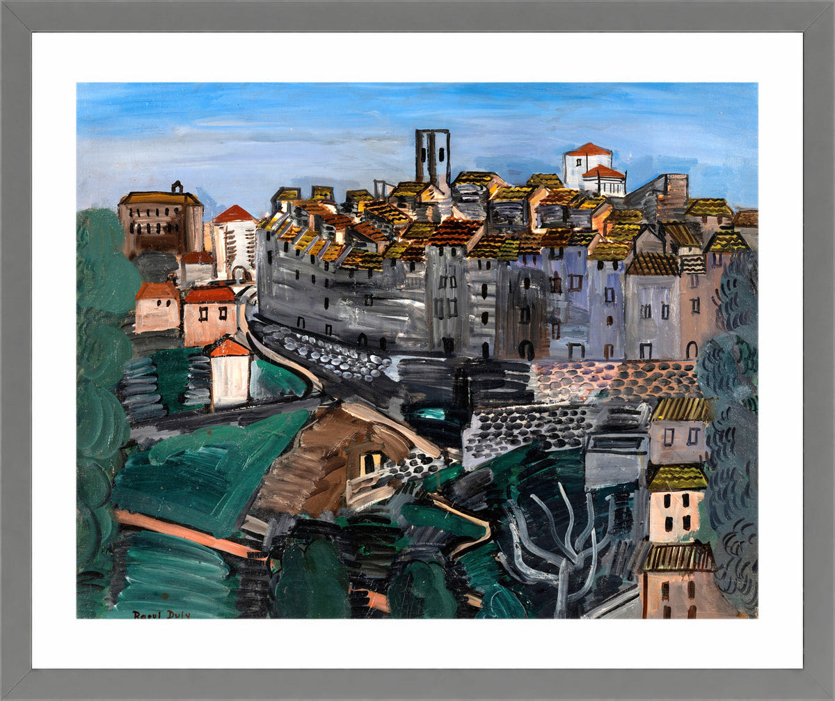 Raoul Dufy Print, 130 Vence_10x8 in a light grey frame