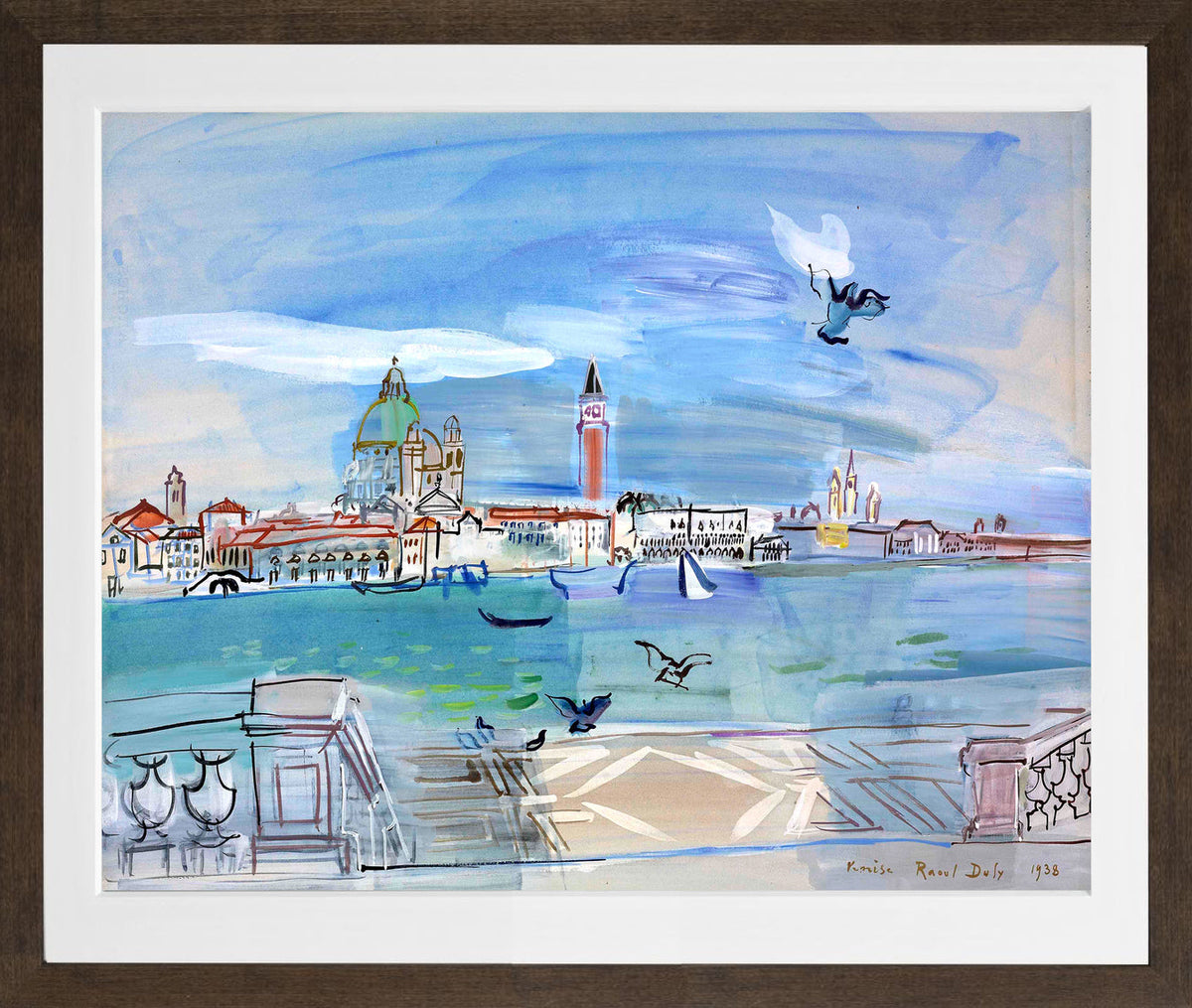 Raoul Dufy Print, 131 Venice (1938)_10x8 in a brown frame