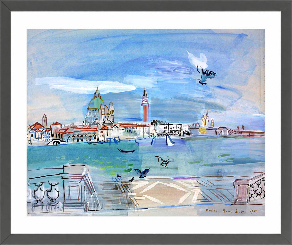 Raoul Dufy Print, 131 Venice (1938)_10x8 in a dark grey frame