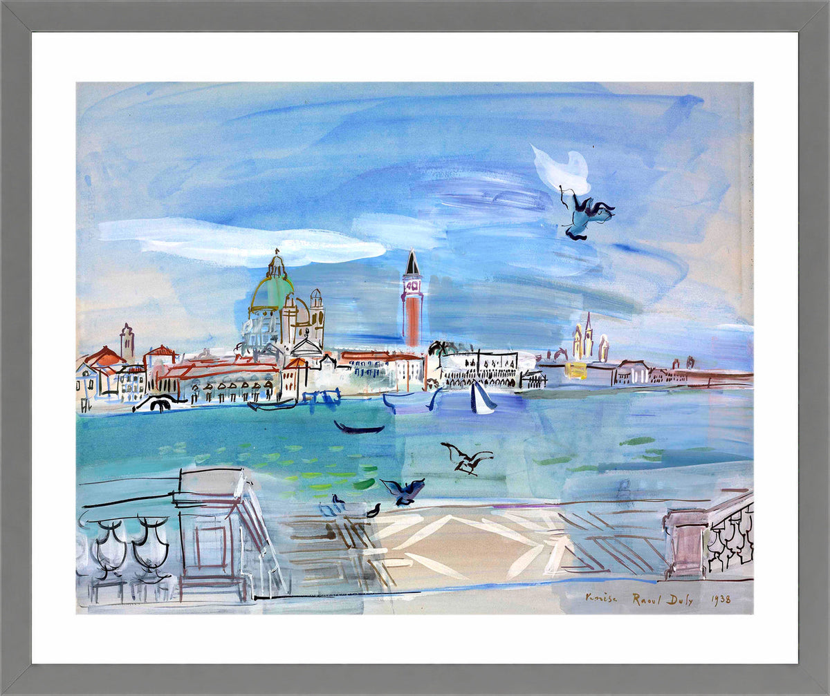 Raoul Dufy Print, 131 Venice (1938)_10x8 in a light grey frame