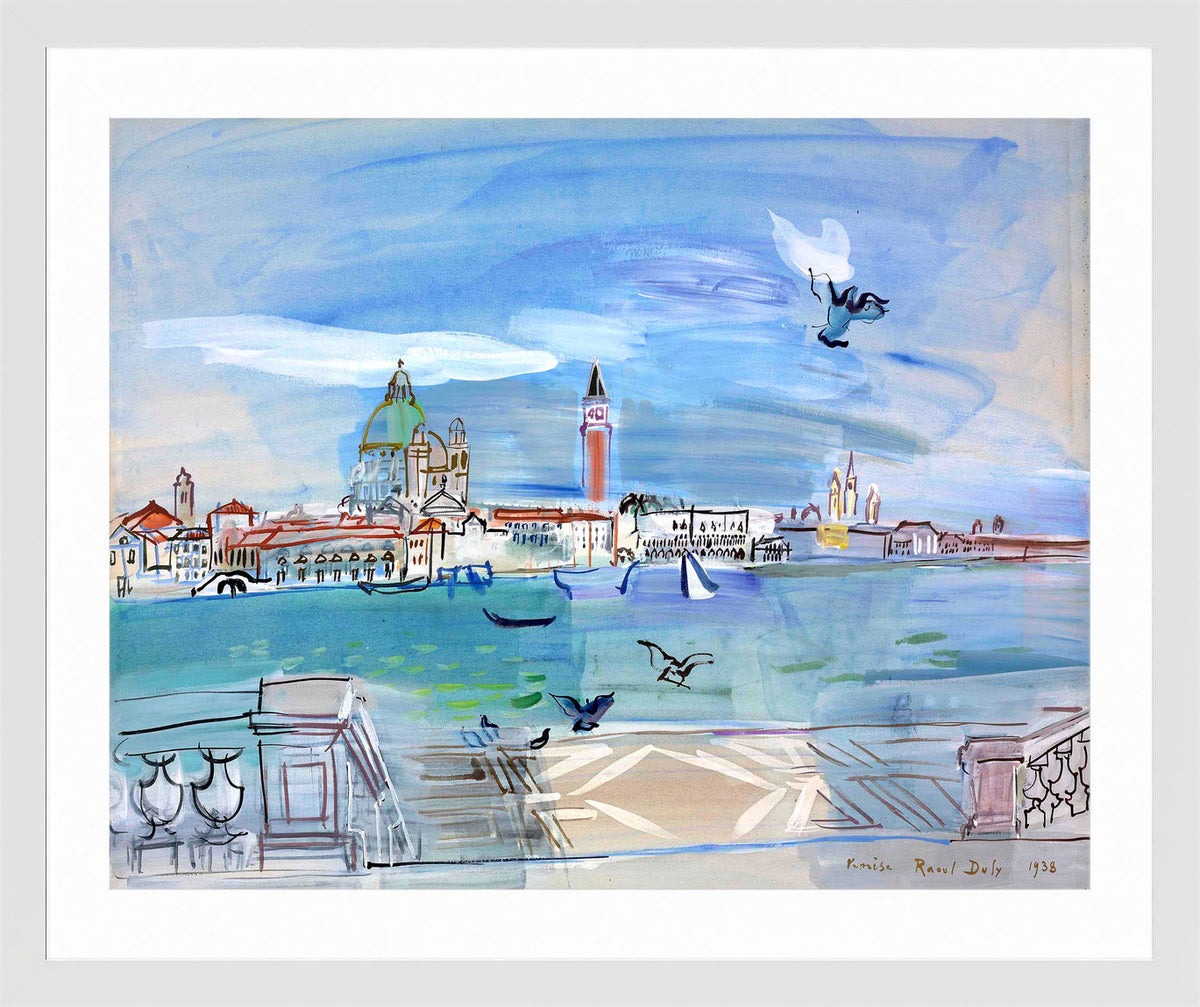 Raoul Dufy Print, 131 Venice (1938)_10x8 in a white frame
