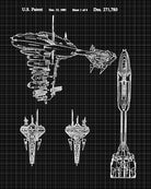Rebellion Ship  Blueprint Poster Patent Print Star Wars Spaceship
