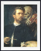 Self Portrait with Fiddling Death, Arnold Bocklin Fine Art Print