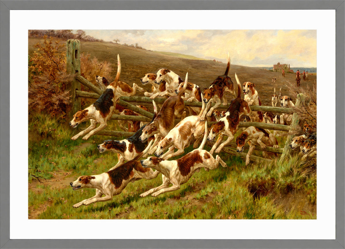 Thomas Blinks Print, For’ard on, For’ard on (1887) in a light grey frame