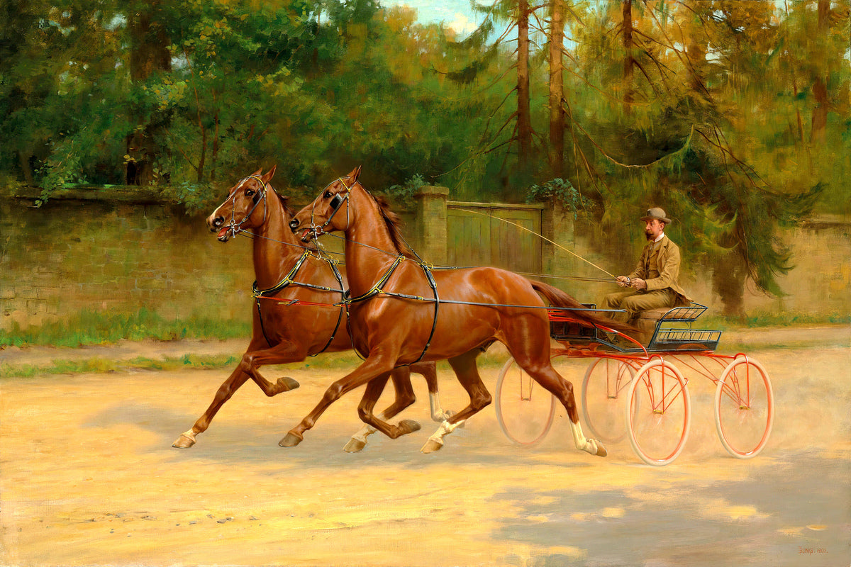 Thomas Blinks Print, Walter Winans driving a carriage (1900) as an unframed print