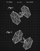 Tie Fighter Blueprint Poster Patent Print Star Wars Spaceship