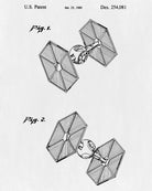Tie Fighter Blueprint Poster Patent Print Star Wars Spaceship
