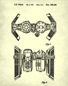 Tie Bomber Blueprint Poster Patent Print Star Wars Spaceship
