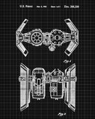 Tie Bomber Blueprint Poster Patent Print Star Wars Spaceship