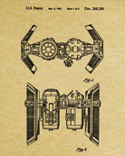 Tie Bomber Blueprint Poster Patent Print Star Wars Spaceship