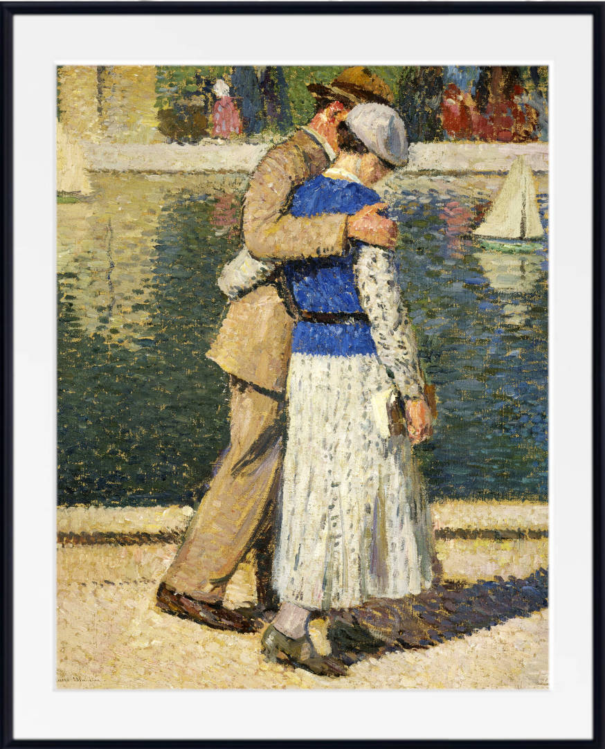 Henri Martin Print, A couple walking along the Luxembourg Basin