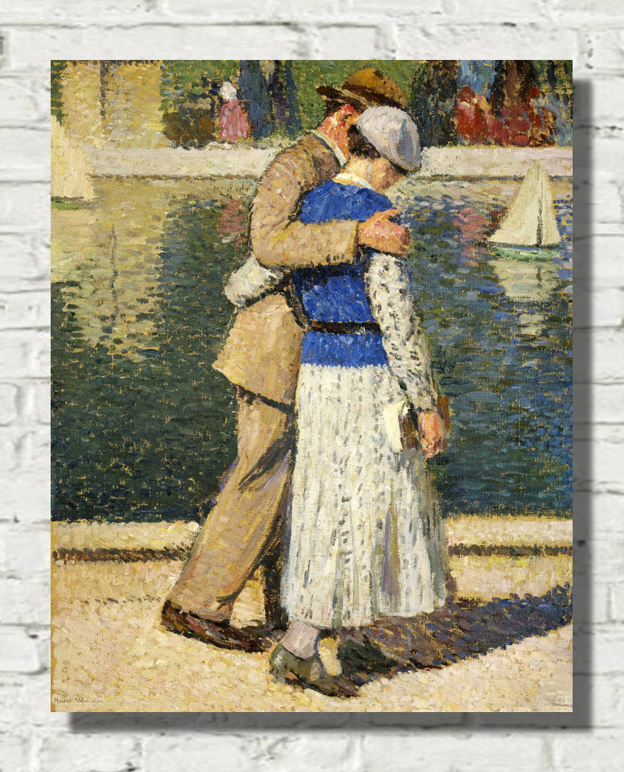 Henri Martin Print, A couple walking along the Luxembourg Basin
