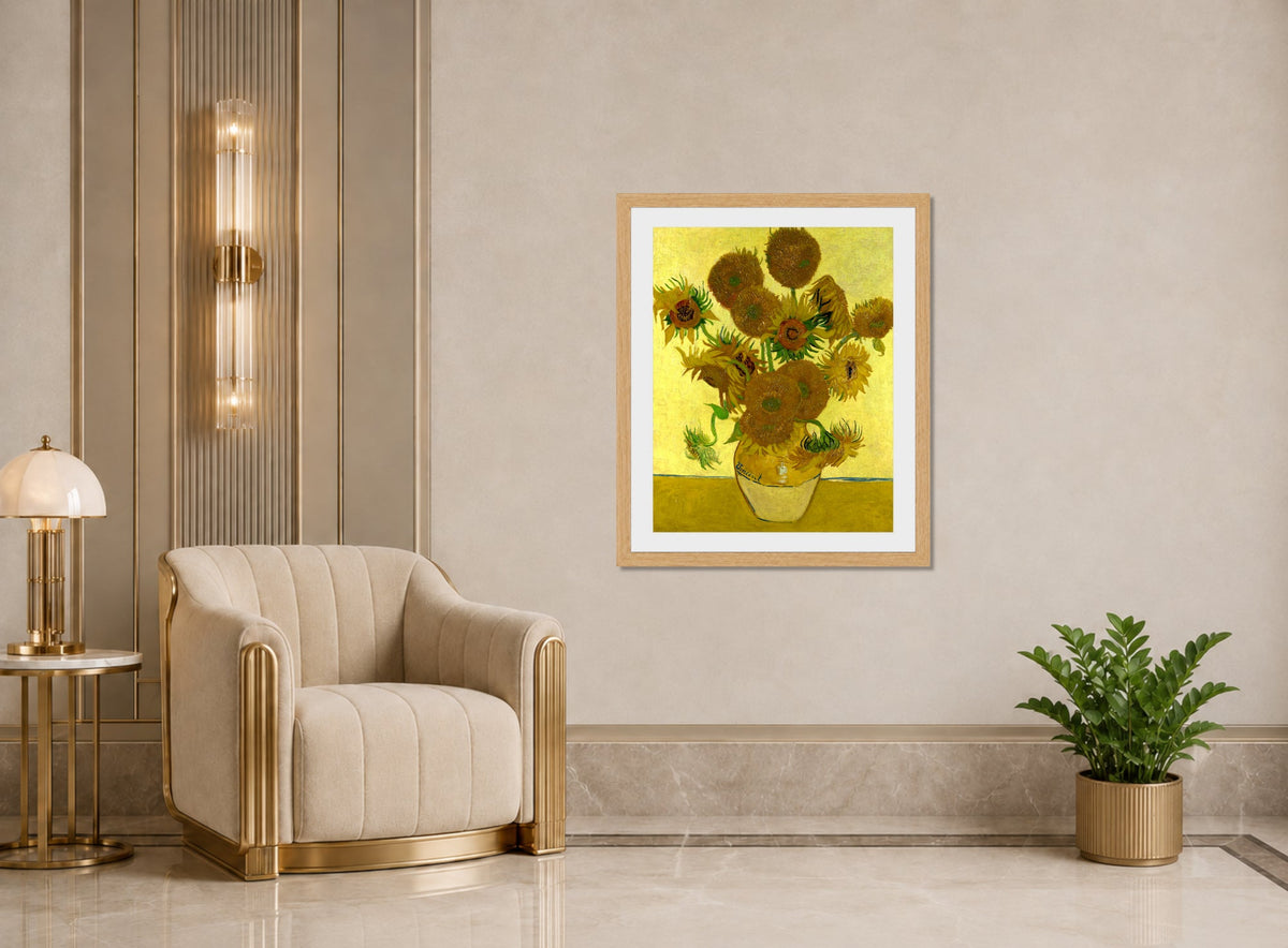 Vincent van Gogh Print, 015 Vincent_Willem_van_Gogh_127_10x8 displayed in an Art Deco interior