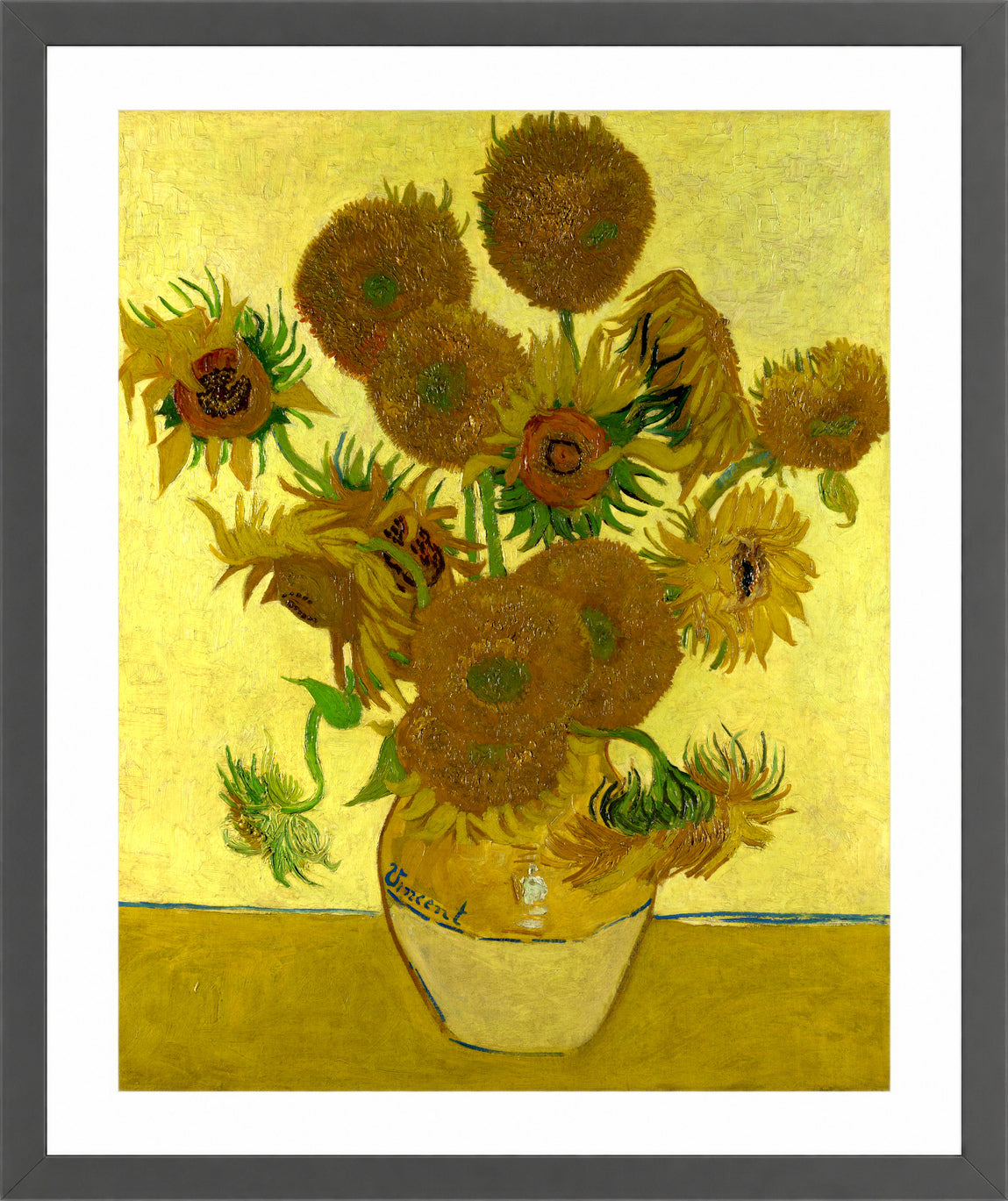 Vincent van Gogh Print, 015 Vincent_Willem_van_Gogh_127_10x8 in a dark grey frame