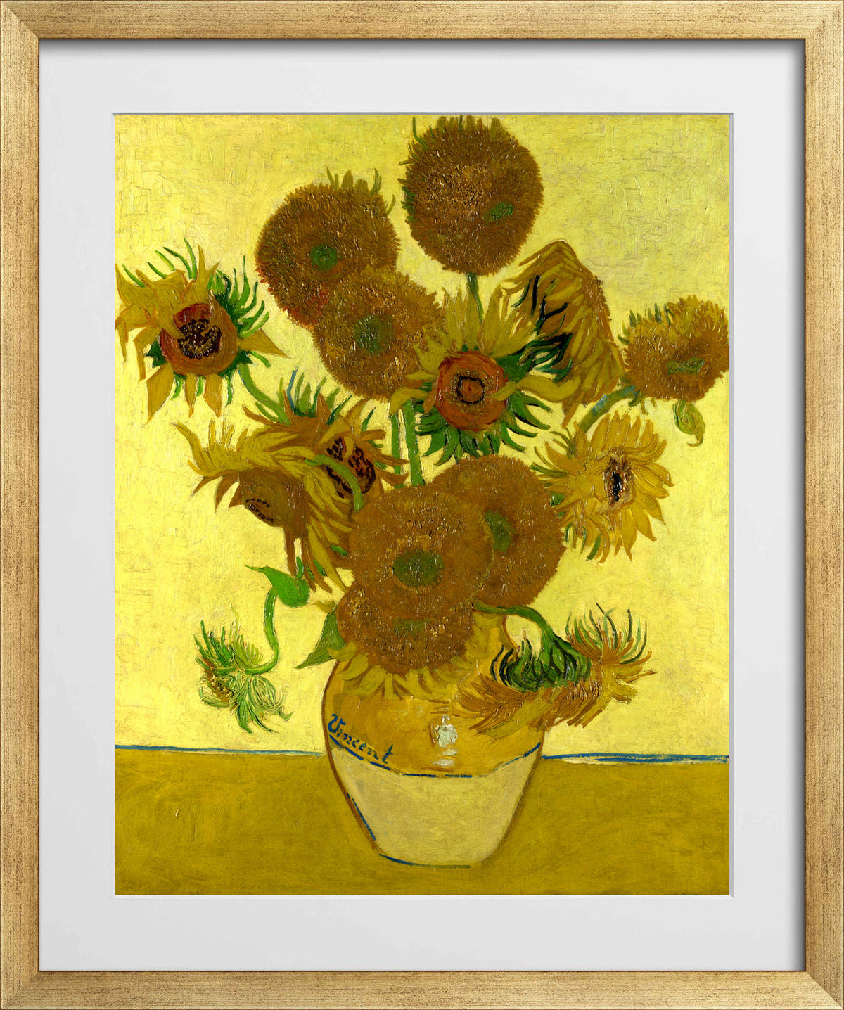 Vincent van Gogh Print, 015 Vincent_Willem_van_Gogh_127_10x8 in a gold frame