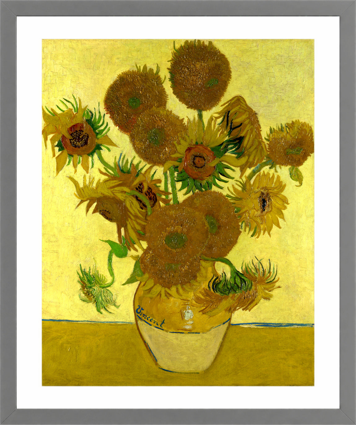 Vincent van Gogh Print, 015 Vincent_Willem_van_Gogh_127_10x8 in a light grey frame