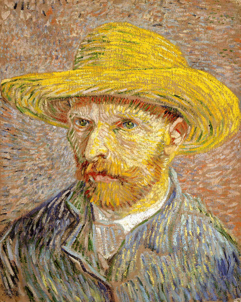Vincent van Gogh Print, 033 Self-Portrait with Straw Hat_10x8 as an unframed print