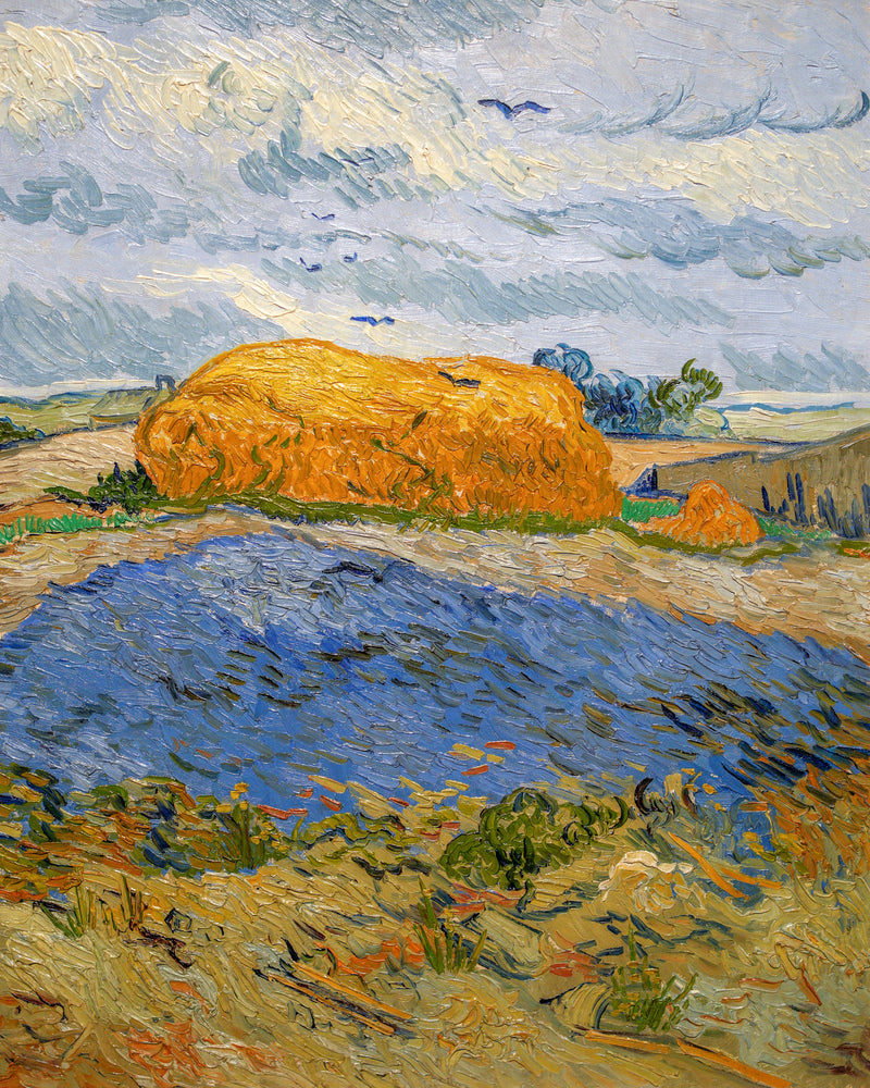 Vincent van Gogh Print, 059 Wheat Stack under a Cloudy Sky_10x8 as an unframed print