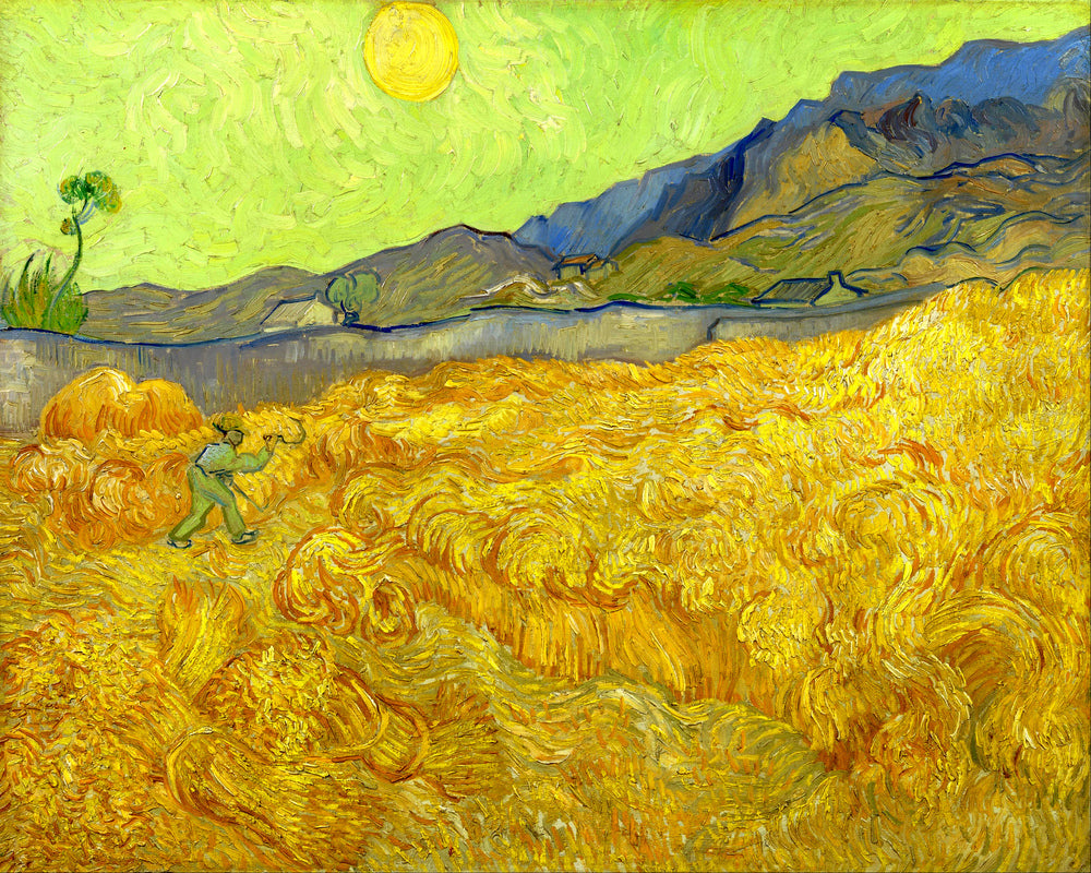 Vincent van Gogh Print, 063 Wheatfield with a reaper (1889)_10x8 as an unframed print