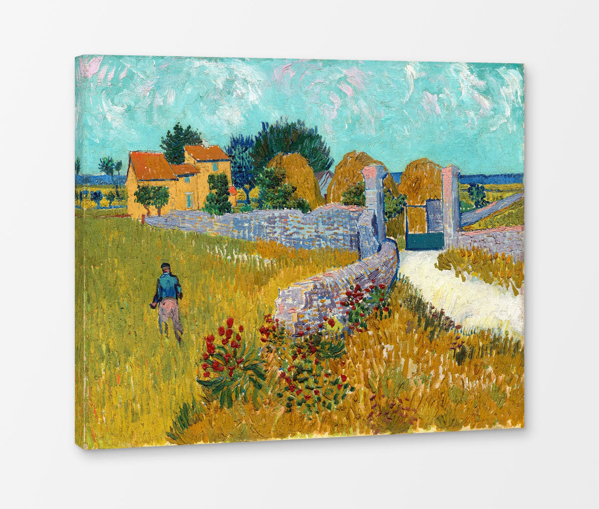 Vincent van Gogh Print, 083 Farmhouse_in_Provence,_1888_10x8 as a ready-to-hang canvas panel