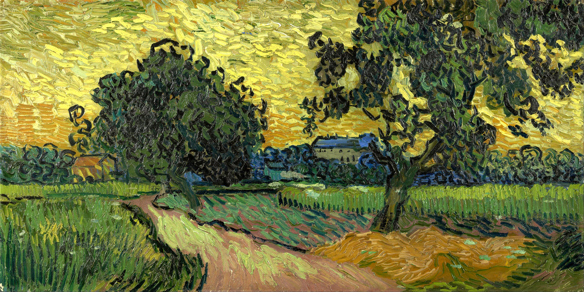 Vincent van Gogh Print, 092 Landscape at twilight (1890)_16x8 as an unframed print