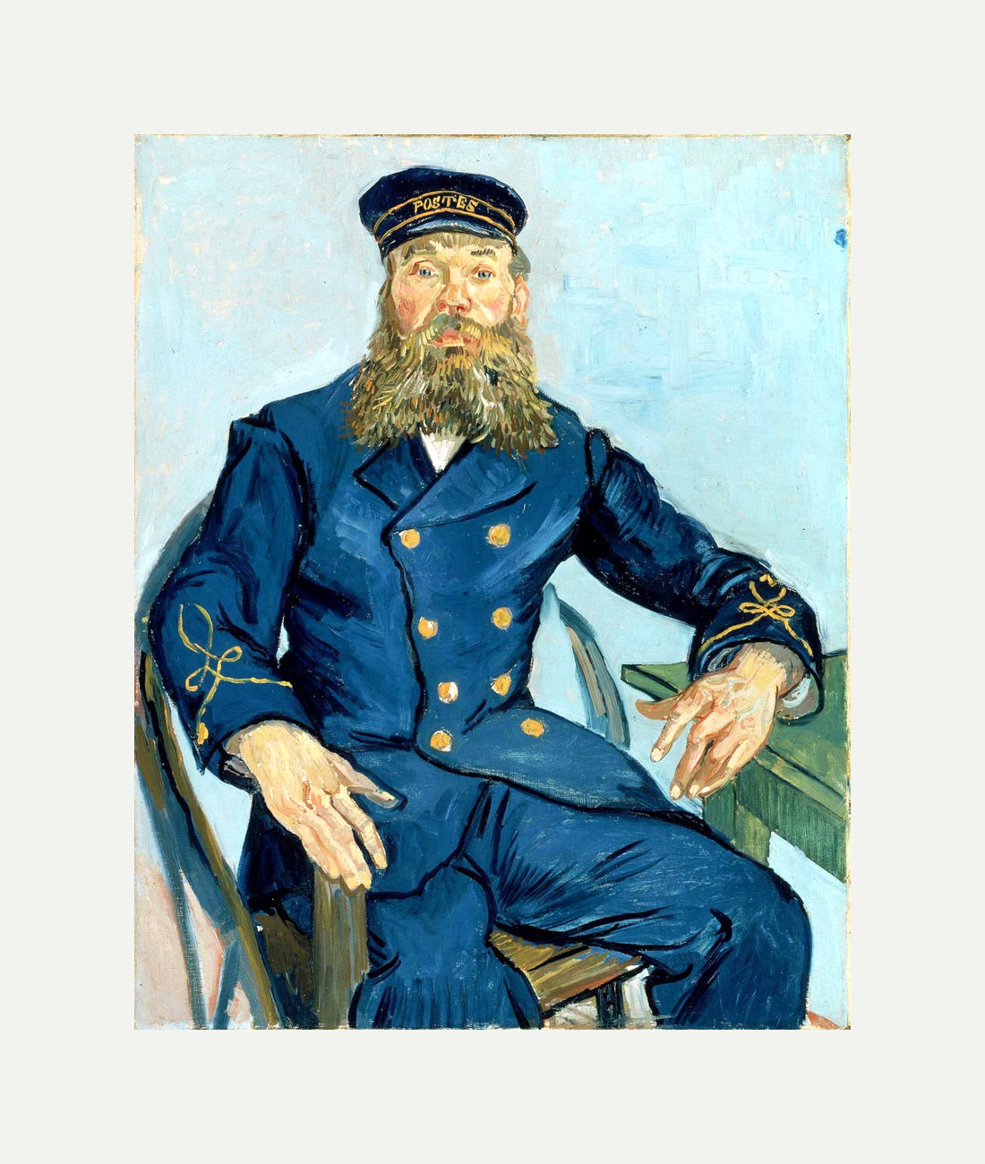 Vincent van Gogh Print, 110 Portrait of the Postman Joseph Roulin_10x8 with an off-white border for rolled canvas