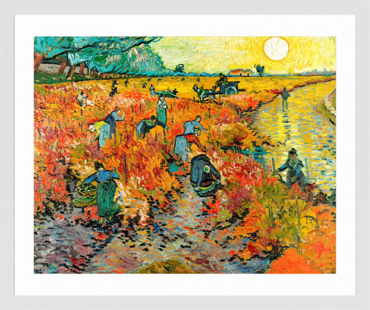 Vincent van Gogh Print, 112 Red Vineyard at Arles (1888)_10x8 in a white frame