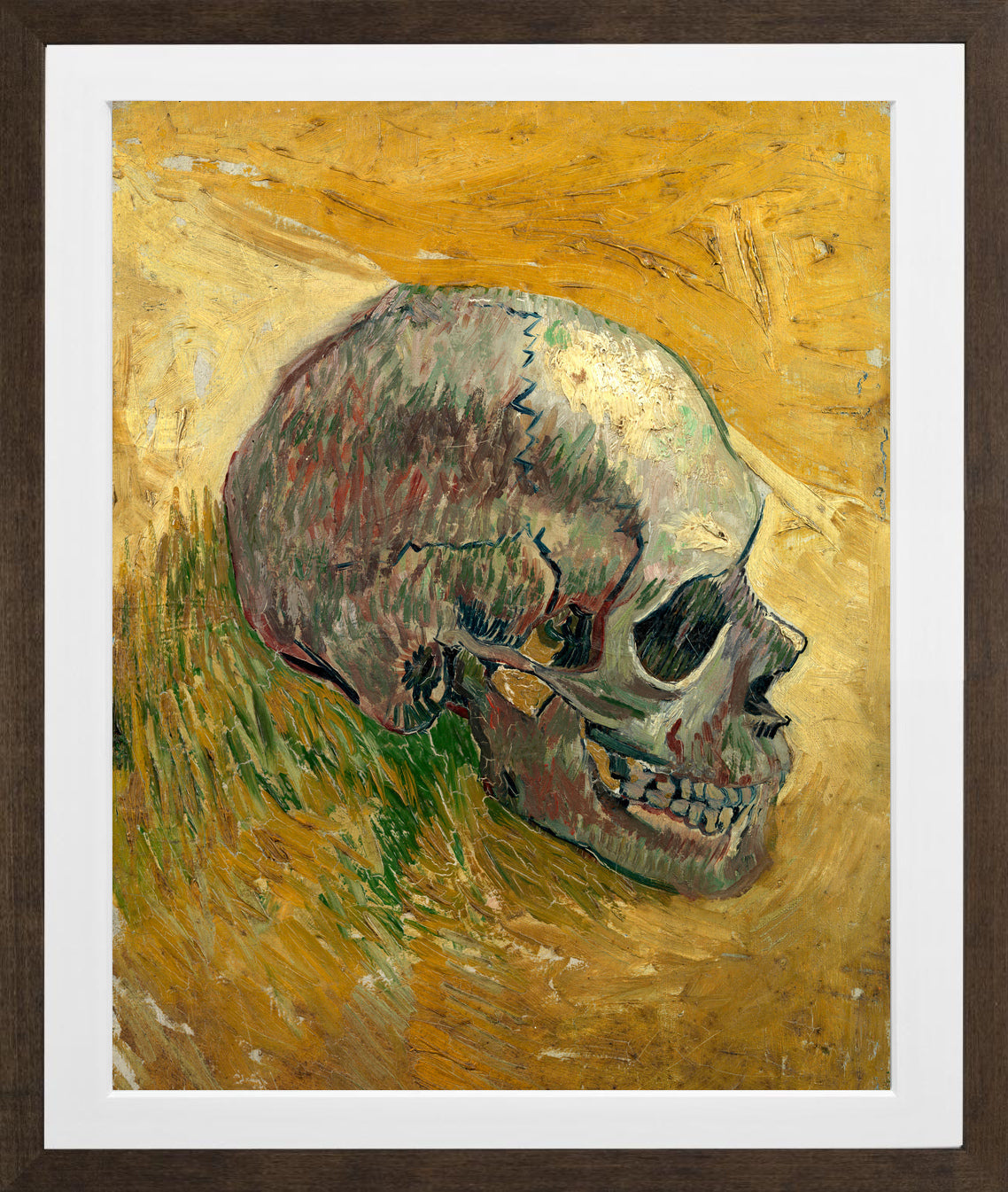 Vincent van Gogh Print, 117 skull_10x8 in a brown frame