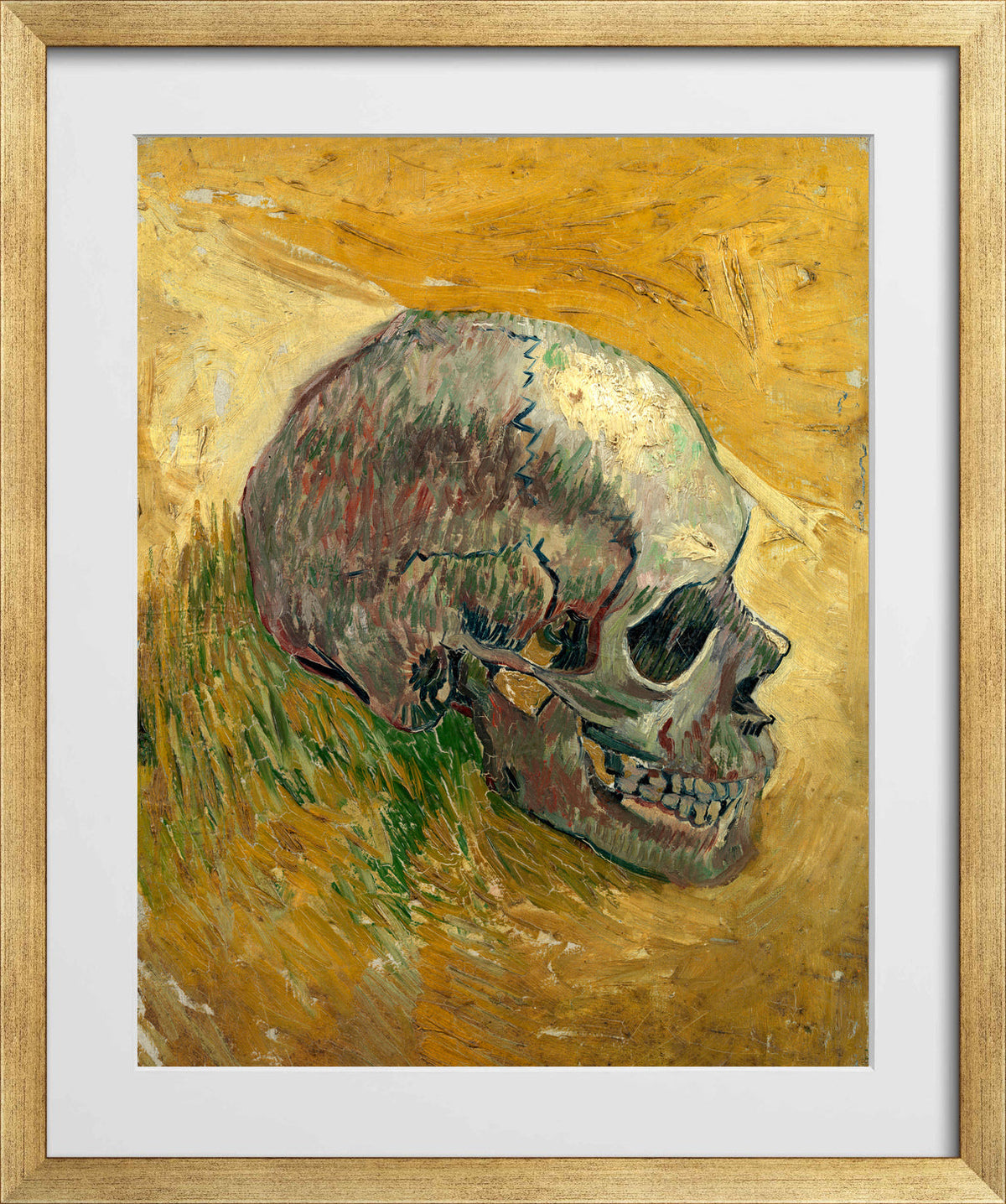 Vincent van Gogh Print, 117 skull_10x8 in a gold frame