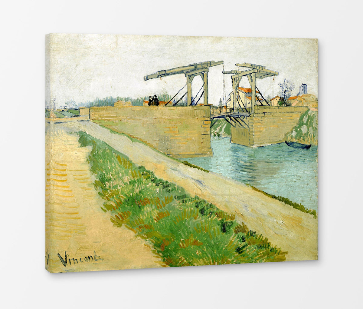 Vincent van Gogh Print, 130 The Langlois bridge (1888)_10x8 as a ready-to-hang canvas panel